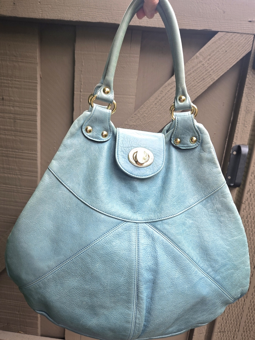 Vintage Y2K Foley + Corinna Teal Green Leather Hobo Shoulder RE Balenciaga City - Picture 14 of 17